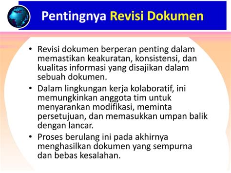 Proses Revisi Dan Tips Pemeliharaan Dokumen Training Document