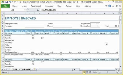 Free Excel Timesheet Template Multiple Employees Of 15 Time Card Calculator Templates