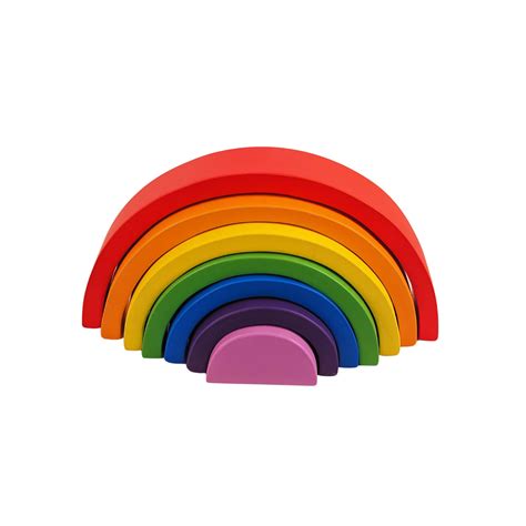 Rainbow Wooden Stacking Toy Ethiqana Interestingly Different