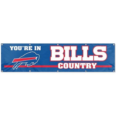 Buffalo Bills Country 8 Foot Banner Measures 2x8 Feet And Has Embroidered Buffalo Bills Logos