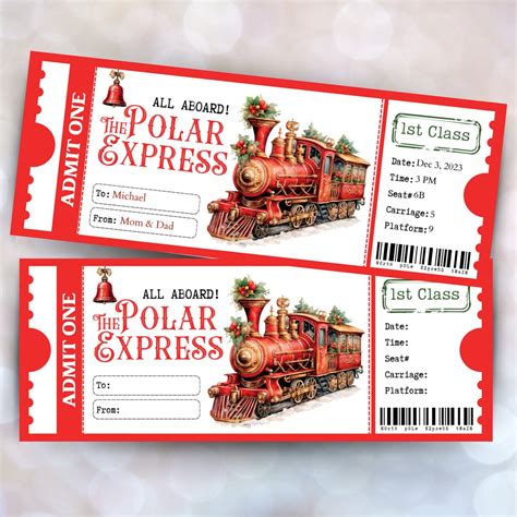 Polar Express Ticket Template Personalized Surprise T Etsy Canada