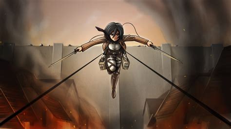 Wallpaper Anime Shingeki No Kyojin Mikasa Ackerman Machine