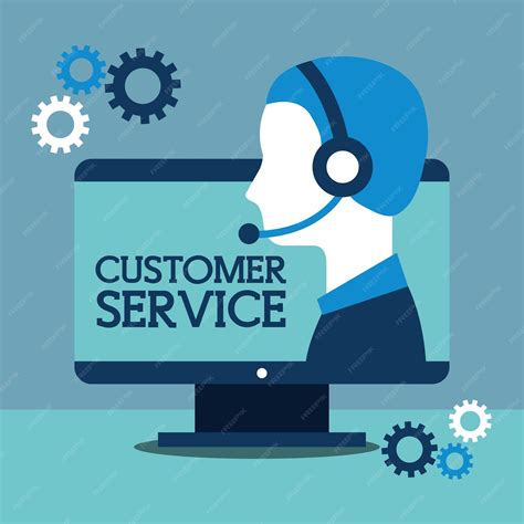 Premium Vector | Operator with headphones and computer customer service