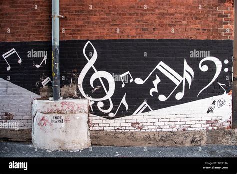 Music Notes Mural In Downtown Saint John New Brunswick Canada Stock