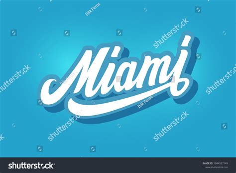 Miami Hand Written City Namemodern Calligraphy Stock Vector Royalty