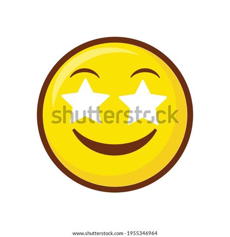 Cute Social Media Starstruck Emoji On Stock Vector Royalty Free