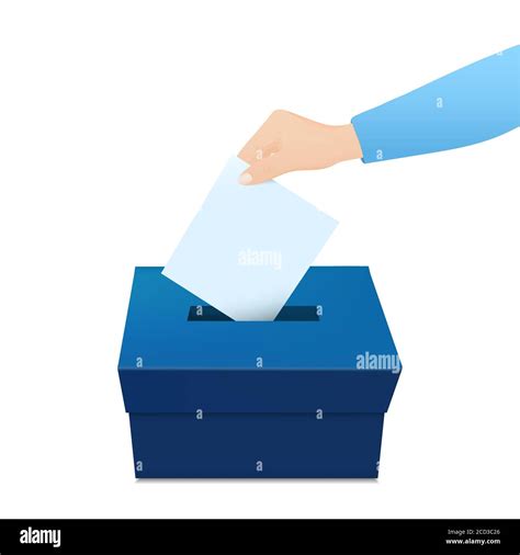 Elections Vote Box template with hand putting blank voting paper in the ballot box vector Stock ...