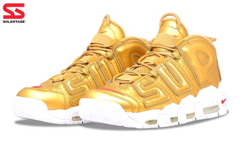 Size Nike Air More Uptempo X Supreme Metallic Gold For Sale