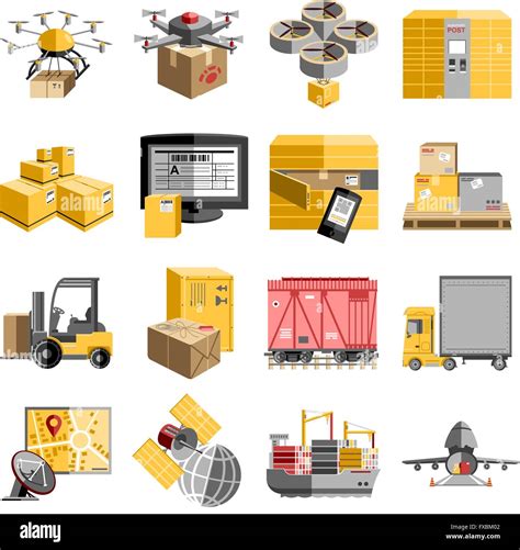 New Logistics Flat Icons Set Stock Vector Image Art Alamy