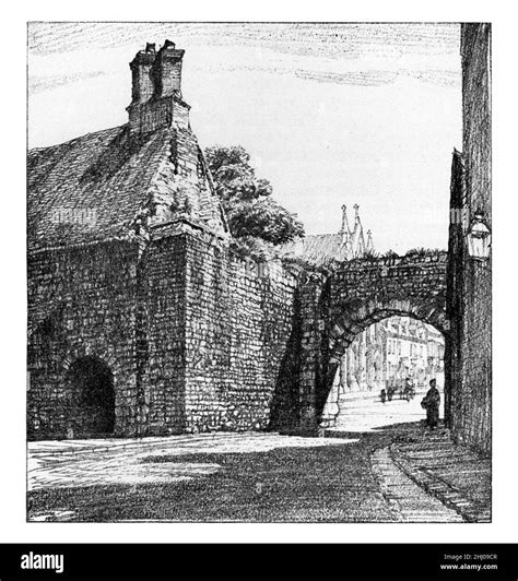 Black And White Illustration 3rd Century Roman Gate Newport Arch