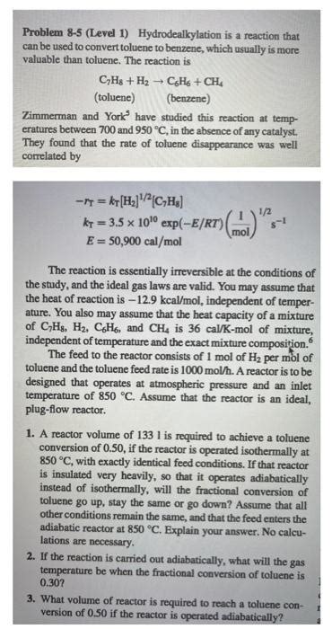 Problem Level Hydrodealkylation Is A Reaction Chegg