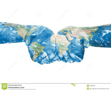 Mapa Pintado En Las Manos Concepto De Tener El Mundo En Nuestras Manos