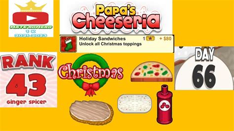 Papa S Cheeseria RANK 43 All Christmas Toppings Unlocked YouTube