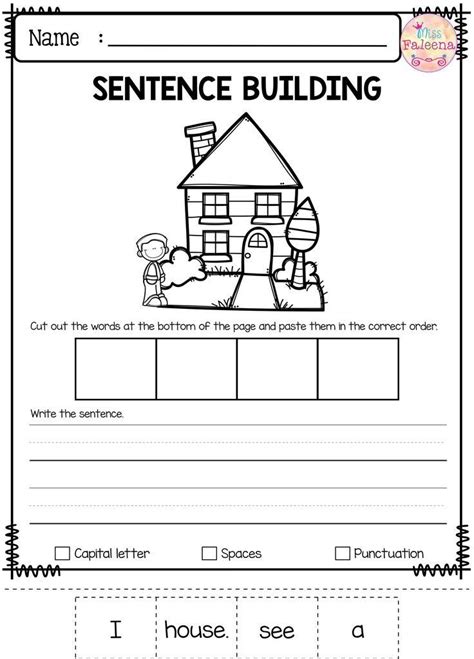 Building Sentences Worksheets Sentence Worksheets Building K