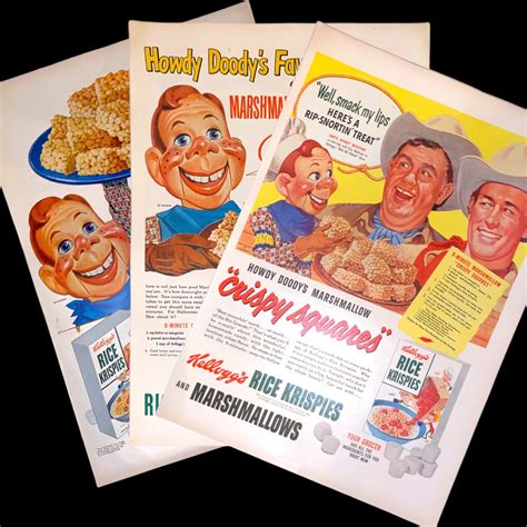 1950s Howdy Doody Rice Krispies Kellogg Full Page Ads Lot Of 3