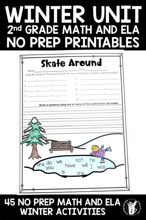 The Winter Unit For 3rd Grade Math And Ela No Prep Printables Is Shown