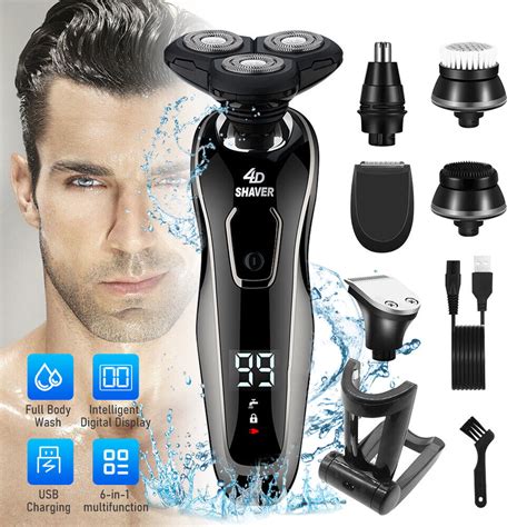 D In Electric Shaver Trimmer Bald Head Razor Wet Dry Men S