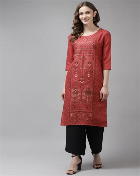 Buy Aarika Womens Red Color Printed Kurti Online At Best Prices In