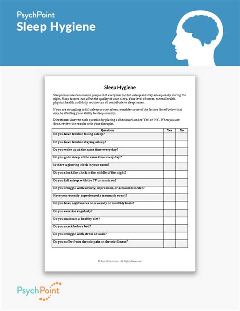 Sleep Hygiene Worksheet