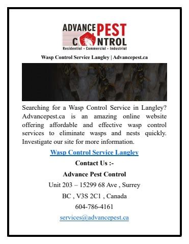 Wasp Control Service Langley Advancepest Ca