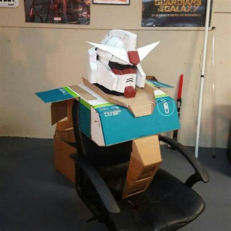 Gundam Cosplay In Progress Made Out Of Cardboard Boxes Left Over From A Recent Move Gundam