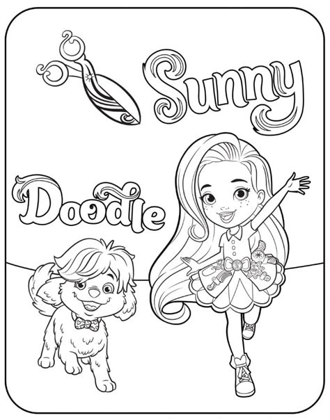 Doodle and Sunny Coloring Pages - Coloring Cool