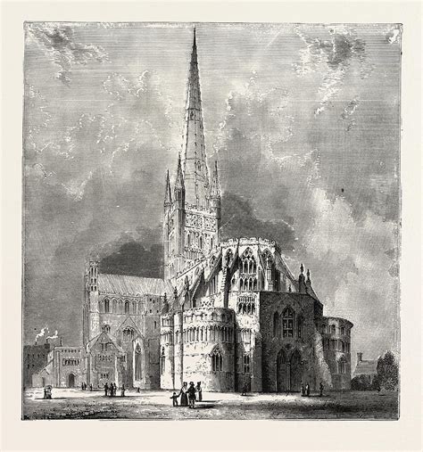 Norwich Cathedral Is An English Cathedral Located Drawing By English