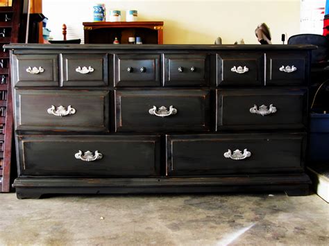 .: Black distressed dresser