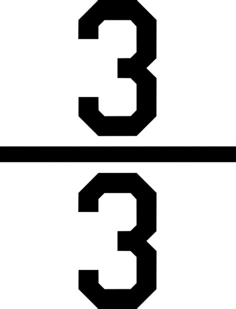 Numerical fraction 3/3 | ClipArt ETC