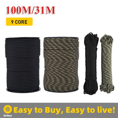 Fast Shipping 31 100M Meters Dia 4mm 9 Stand Cores Paracord For