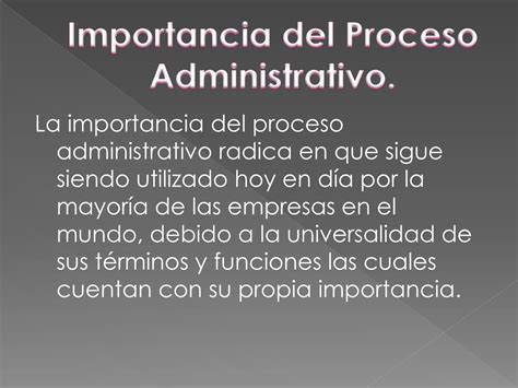 Ppt Concepto E Importancia Del Proceso Administrativo Powerpoint