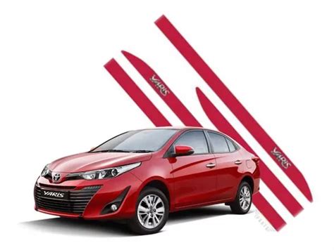 Jogo Friso Lateral Yaris Sedan E Hatch Cromada Vermelho Parcelamento