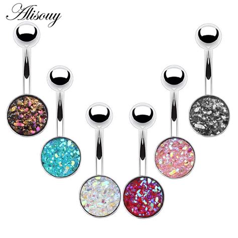 Alisouy 1pc Bauch Piercing Harz Bauchnabel Ringe Ombligo Ringe Sexy