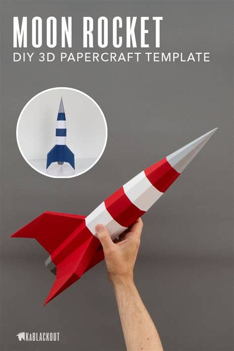 Papercraft Rocket Template Diy Rocket Low Poly Rocket D Origami