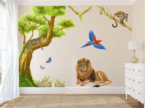 Jungle Wall Decals Jungle Wall Stickers Jungle Decals - Etsy