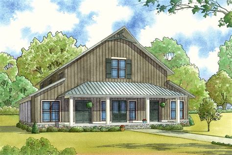 2 Story Country House Barndo Plan 70549mk