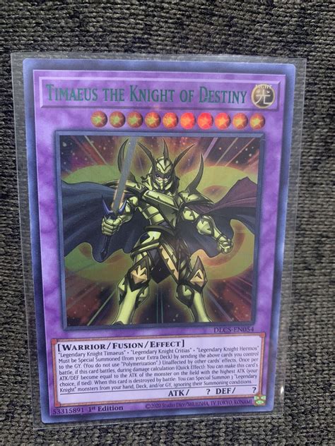 Yugioh Timaeus The Knight Of Destiny Green DLCS EN054 Ultra Rare