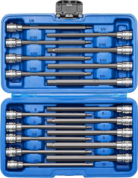 Casoman Drive Extra Long Ball End Hex Bit Socket Set Piece