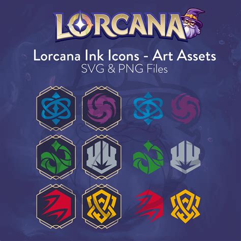 Lorcana Ink Vector Icons Digital Download SVG & PNG Vector Images for Art Projects - Etsy