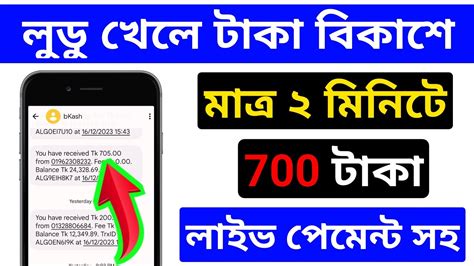 লড খল টক আয বকশ ludo khele taka income payment bkash Ludo