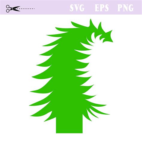 Grinch Inspired Tree Svg Silhouette One File With A Tree Trunk