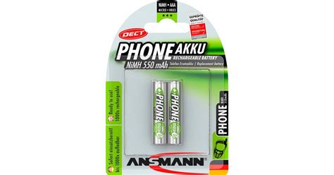 Ansmann 550mah Dect Akku Silber 2x Aaa Micro