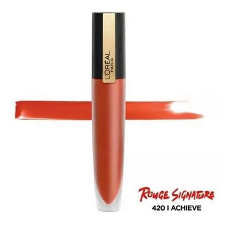 Batom Loréal Paris Rouge Signature Acabamento Matte Cor 420 Achieve