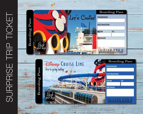 Printable Disney Cruise Surprise Trip Tickets Disney Dream Etsy