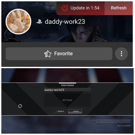 Why can't I find my friend on apex? Because I know he exists and I have