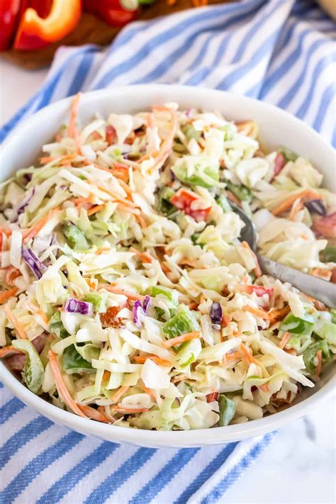 Colorful Vegetables And A Creamy Lightened Up Dressing Turn A Bag Of Coleslaw Mix Into This