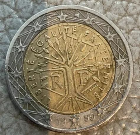 PIÈCE DE 2 euro république française 1999 arbre de vie decentré EUR 5