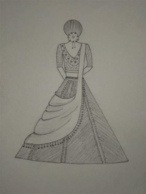 Traditional Bride With Lehenga Drawing Pencil Sketch How To Draw