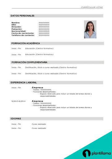 CURRICULUM En WORD Plantillas De CV Gratis