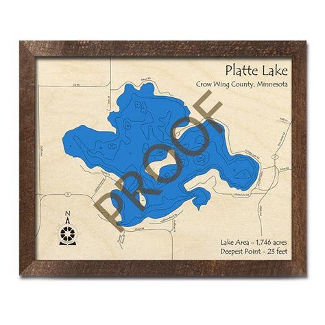 Platte Lake MN 3D Wood Map Custom Nautical Map Cabin | Etsy